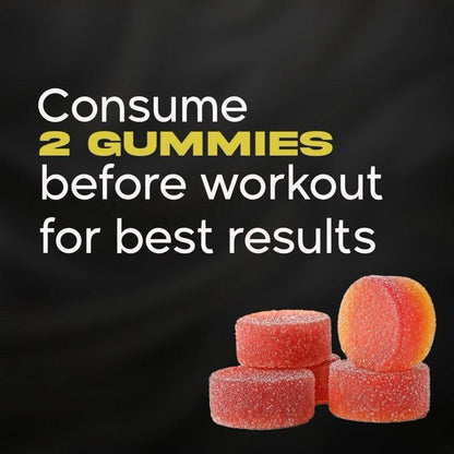 Gymrat Pre Workout Gummies – Tropical Blast, Long Lasting, No Crash Vegan Energy & Focus Boost, USA Made & GMP Certified with Vasodrive-Ap and Vitamin B 12, for Men & Women